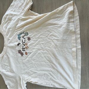 RVCA Cream Short Sleeve Tee Casual Comfort